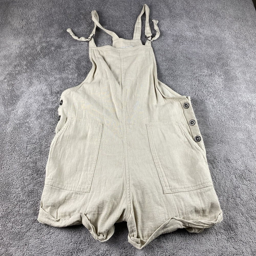 Hollister Overall Romper Shorts Womens Medium Beige